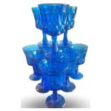 Noritake Perspective Blue 6.5" Goblets - Set of 11