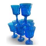 Noritake Perspective Blue 6.5" Goblets - Set of 11