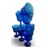 Noritake Perspective Blue 5" Goblets - Set of 10