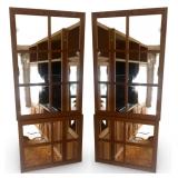 Set of 4 Window Pane Style Wooden Mirrors