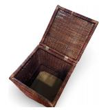 Wicker Laundry Hamper with Hinged Lid & Handles