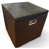 Set of 2 Woven Wicker Storage Bins with Lids and Handles