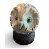 Vintage Wood & Stone Owl Decor