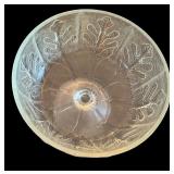 FTD Clear Glass Compote Dish with Oak Leaf Pattern