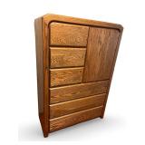 Arbek Solid Oak 6-Drawer Armoire Dresser Cabinet