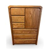 Arbek Solid Oak 6-Drawer Armoire Dresser Cabinet