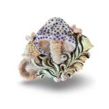 Set of 2 Vintage Mushroom Wall Plaques Ceramic and Resin