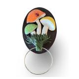 Set of 2 Vintage Mushroom Wall Plaques Ceramic and Resin