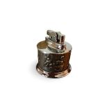 Vintage Table Lighter with Embossed Metal Design and Box