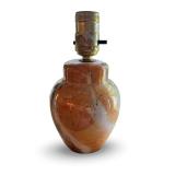 Vintage Swirled Glass Table Lamp Base with Brass Socket