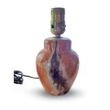 Vintage Swirled Glass Table Lamp Base with Brass Socket