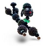 Set of 3 Beaded Holiday Figurines - Poodle, Christmas Tree, and Candle