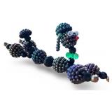 Set of 3 Beaded Holiday Figurines - Poodle, Christmas Tree, and Candle