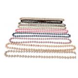 Set of 9 Silk Thread Bead Necklaces in Assorted Colors