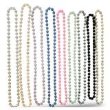 Set of 9 Silk Thread Bead Necklaces in Assorted Colors