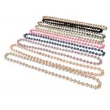 Set of 9 Silk Thread Bead Necklaces in Assorted Colors