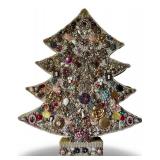 Vintage Jewelry Christmas Tree Art with Jewelry, Brooches & Beads