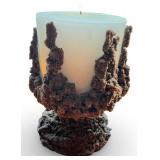 Set of 3 Vintage Hand Crafted Sand Casted Decorative Candles