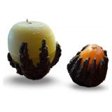 Pair of Vintage Hand Crafted Sand Casted Decorative Candles