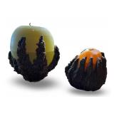 Pair of Vintage Hand Crafted Sand Casted Decorative Candles