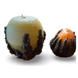 Pair of Vintage Hand Crafted Sand Casted Decorative Candles