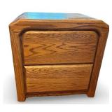 Set of 3 Arbek Mid Century Oak Nightstands