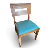 Set of 4 Mid-Century Wooden Dining Chairs with Upholstered/Vinyl Seats