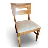 Set of 4 Mid-Century Wooden Dining Chairs with Upholstered/Vinyl Seats