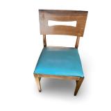 Set of 4 Mid-Century Wooden Dining Chairs with Upholstered/Vinyl Seats