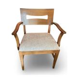 Set of 4 Mid-Century Wooden Dining Chairs with Upholstered/Vinyl Seats