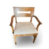 Set of 4 Mid-Century Wooden Dining Chairs with Upholstered/Vinyl Seats