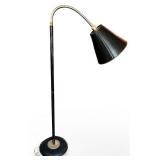 Mid Century Vintage Black Metal Gooseneck Floor Lamp