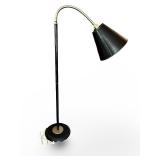 Mid Century Vintage Black Metal Gooseneck Floor Lamp
