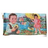 Vintage Chughtai Toys Baby Boat Tin Toy with Original Box