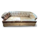Vintage Tufted Velvet Sofa in Gold/Dark Yellow Tone Upholstery