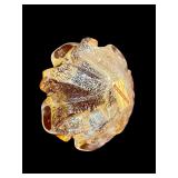 Mid-Century Murano Hand-Blown Glass Bowl with Gold Accents