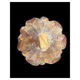 Mid-Century Murano Hand-Blown Glass Bowl with Gold Accents