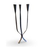 Vintage Black Iron 3-Arm Candle Holder