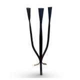 Vintage Black Iron 3-Arm Candle Holder
