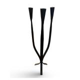 Vintage Black Iron 3-Arm Candle Holder