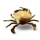 Brass Crab Trinket Box/Ashtray with Hinged Shell