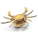 Brass Crab Trinket Box/Ashtray with Hinged Shell