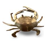 Brass Crab Trinket Box/Ashtray with Hinged Shell
