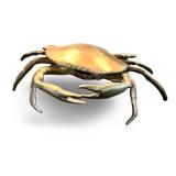 Brass Crab Trinket Box/Ashtray with Hinged Shell