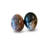 Pair of Polished Stone Decorative Eggs