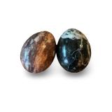 Pair of Polished Stone Decorative Eggs