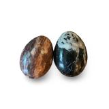 Pair of Polished Stone Decorative Eggs