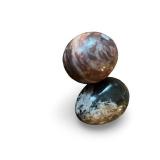 Pair of Polished Stone Decorative Eggs