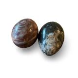 Pair of Polished Stone Decorative Eggs