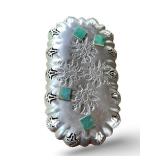 Vintage Hand-Etched Aluminum Serving Trays and Coasters Set